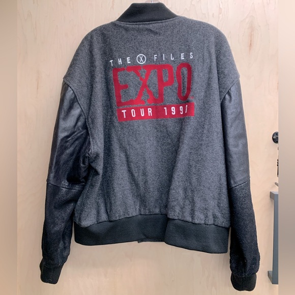 Vintage Other - Vintage X Files Bomber Jacket Mens Large Wool & Leather